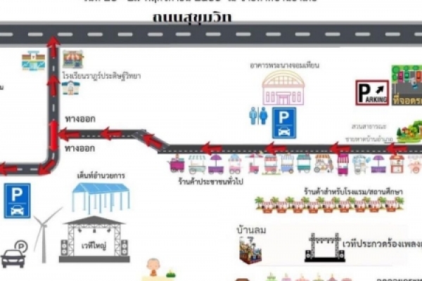 ประชาสัมพันธ์เทศบาลตําบลนาจอมเทียน แผนผังในงานประเพณีลอยกระทง ประจำปี พ.ศ. 2566 ณ ชายหาดบ้านอำเภอ หมู่ที่ 3 ต.นาจอมเทียน อ.สัตหีบ จ.ชลบุรี 